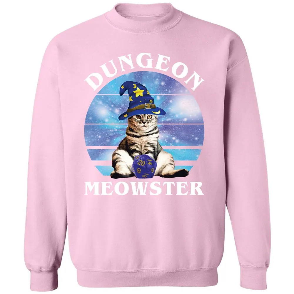 Dungeon Meowster Vintage Classic Unisex Sweatshirt - Light Pink - 3