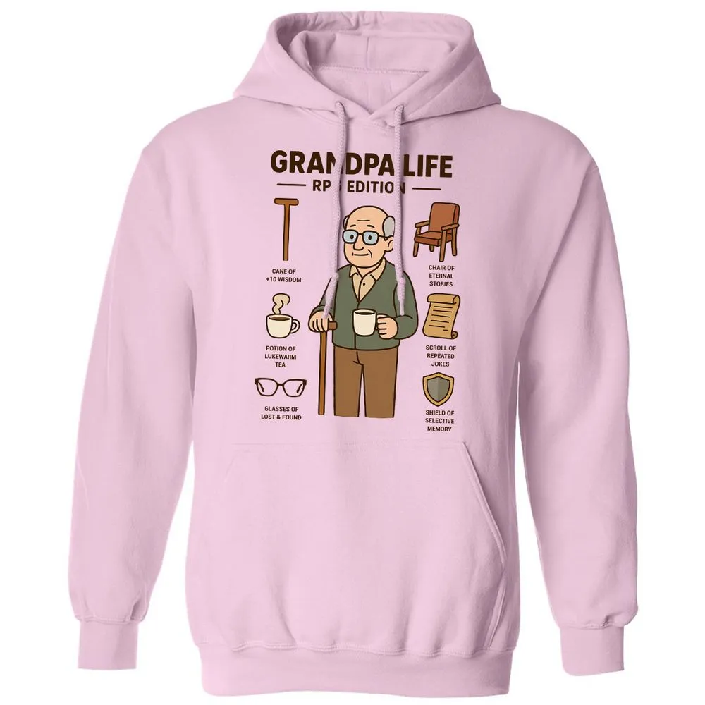 Grandpa Life RPG Edition Classic Unisex Hoodie - Light Pink - 3