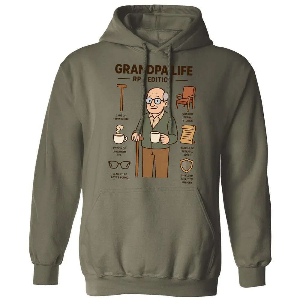 Grandpa Life RPG Edition Classic Unisex Hoodie - Military Green - 4