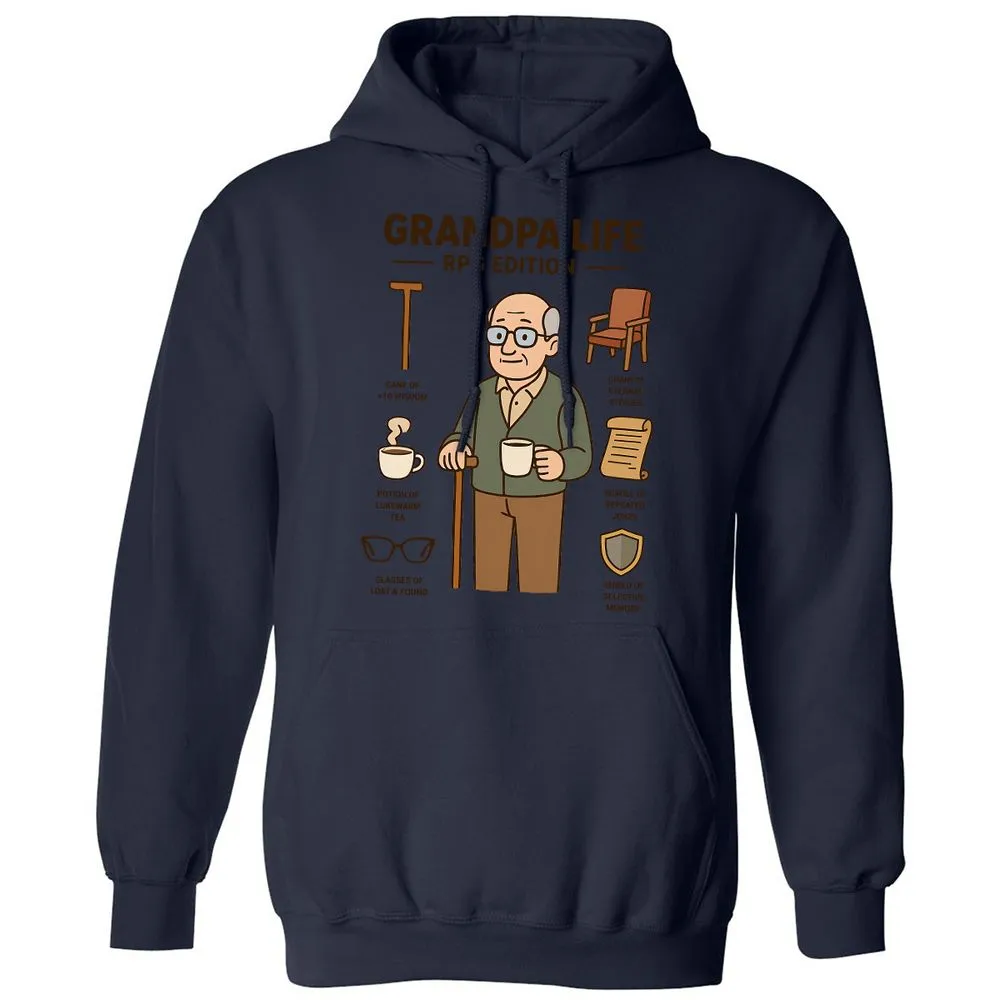 Grandpa Life RPG Edition Classic Unisex Hoodie - Navy - 8