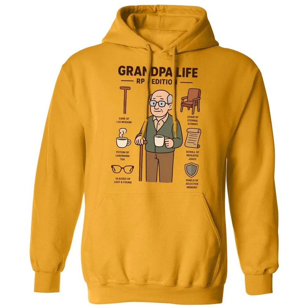 Grandpa Life RPG Edition Classic Unisex Hoodie - Gold - 12