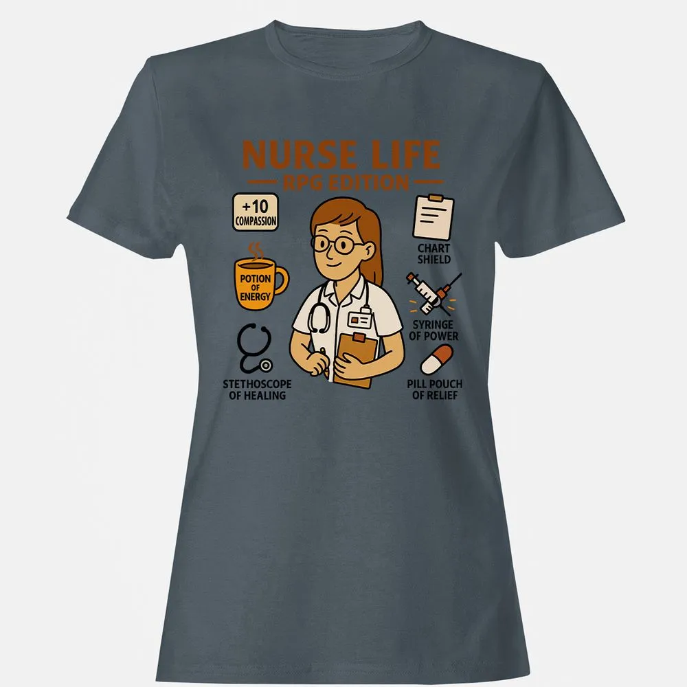 Nurse Life RPG Edition Women's T-Shirt - Charcoal - 3
