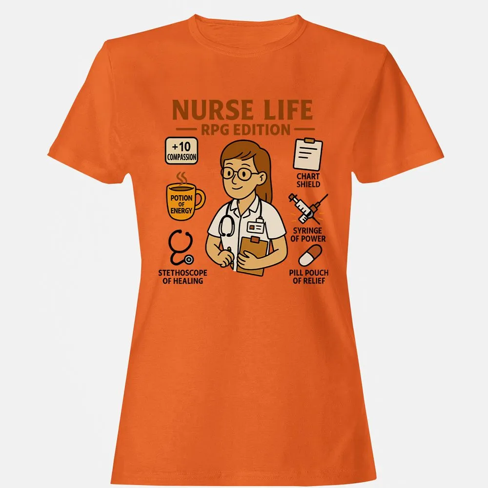 Nurse Life RPG Edition Women's T-Shirt - Orange - 11