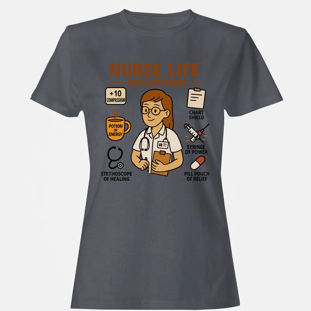 Nurse Life RPG Edition Women's T-Shirt - Dark Heather - 5