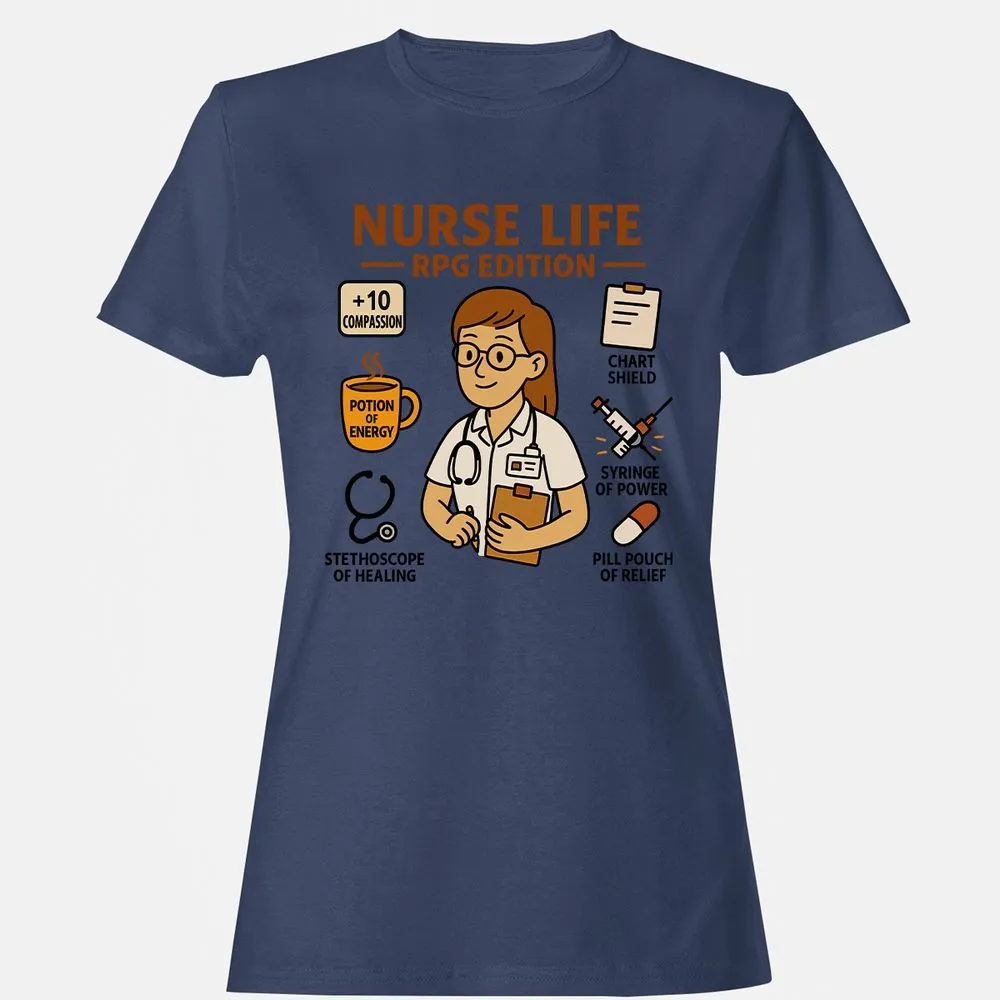 Nurse Life RPG Edition Women's T-Shirt - Navy - 10