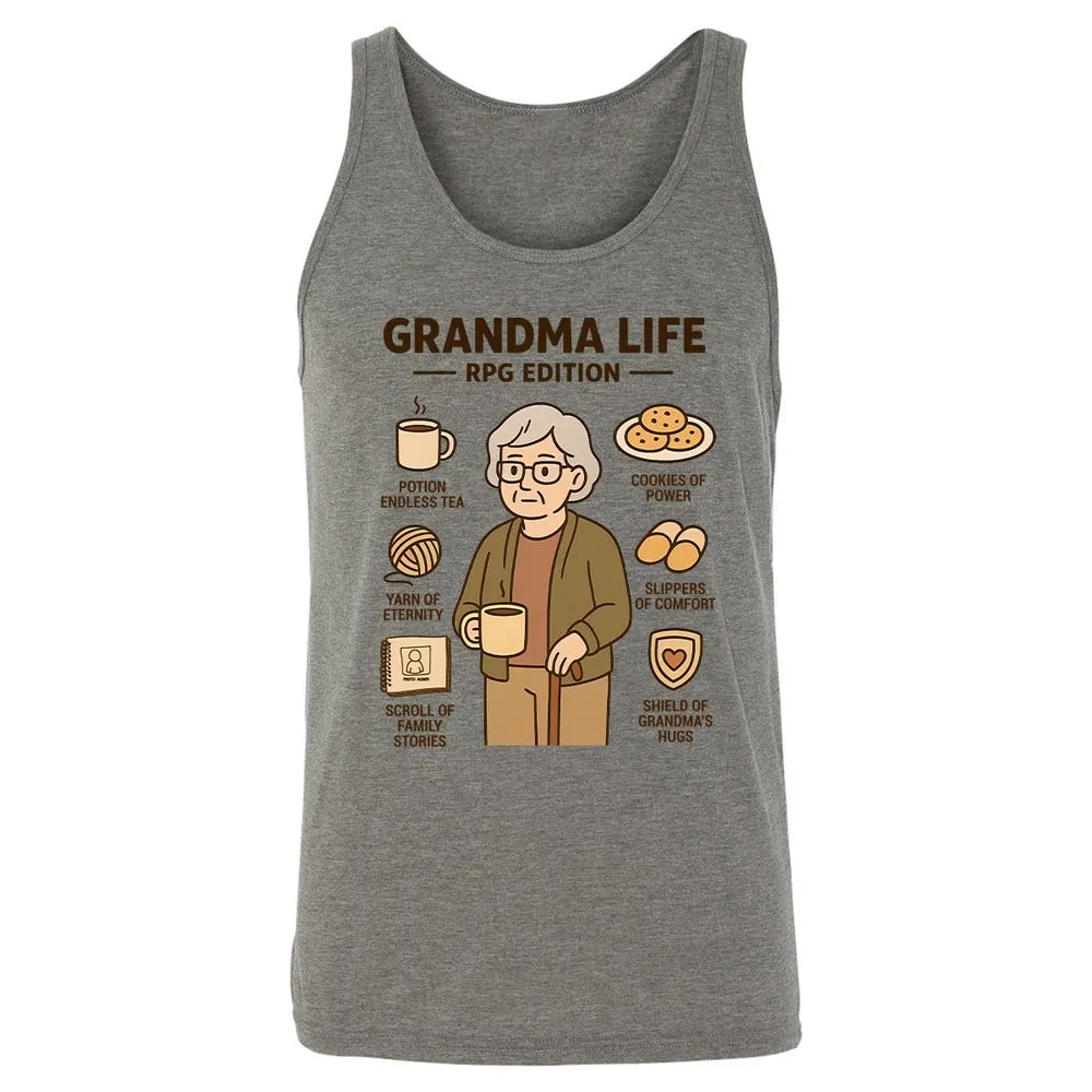 Grandma Life RPG Edition Unisex Jersey Tank - Grey Triblend - 2