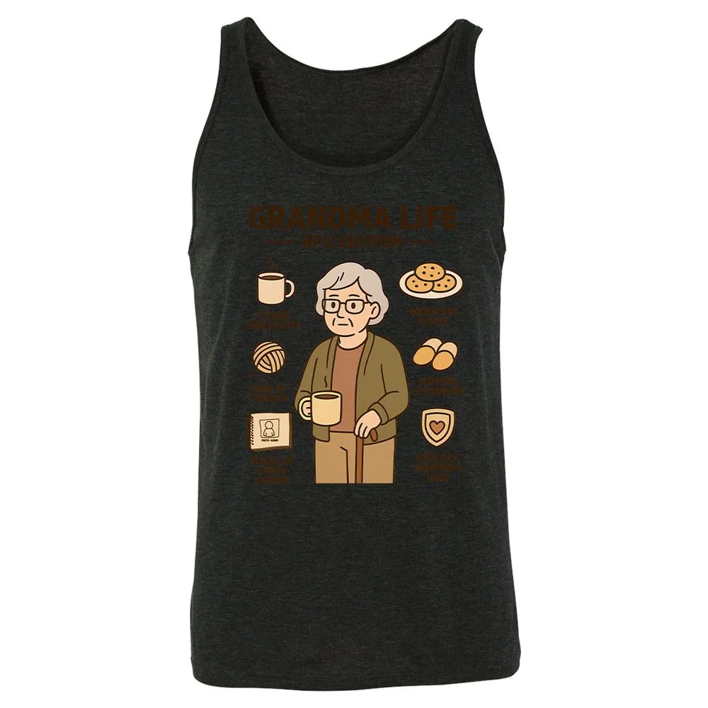 Grandma Life RPG Edition Unisex Jersey Tank - Charcoal Black Triblend - 5