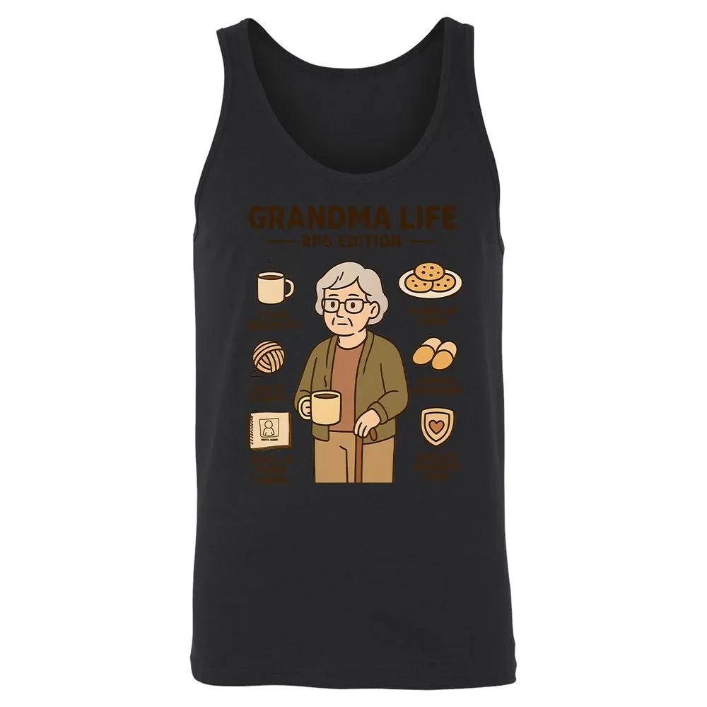 Grandma Life RPG Edition Unisex Jersey Tank - Black - 14