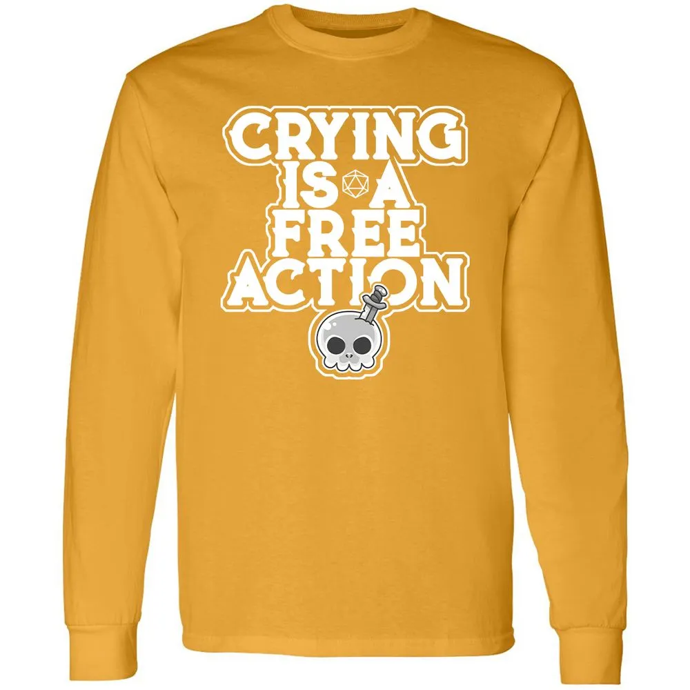 Crying Is A Free Action Long Sleeve T-Shirt - Gold - 9