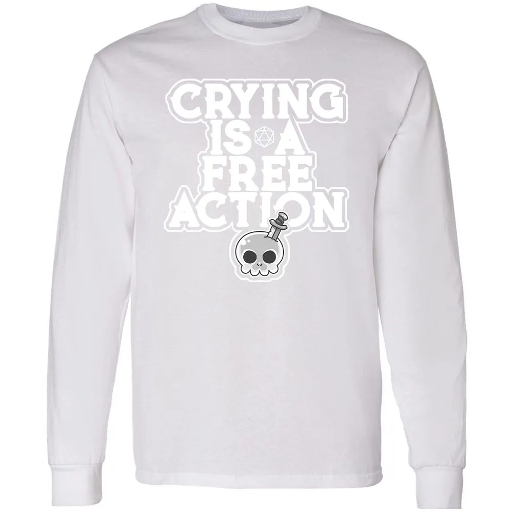 Crying Is A Free Action Long Sleeve T-Shirt - White - 5