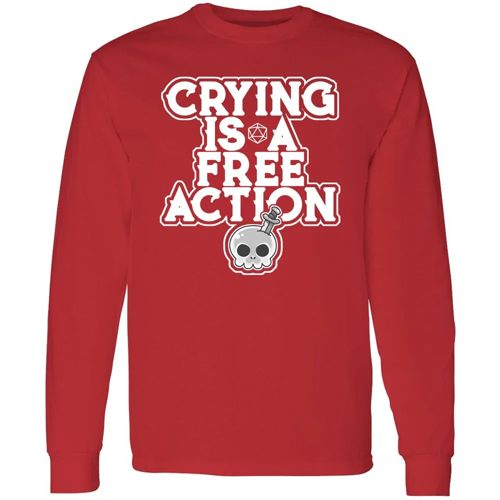 Crying Is A Free Action Long Sleeve T-Shirt - Red - 14