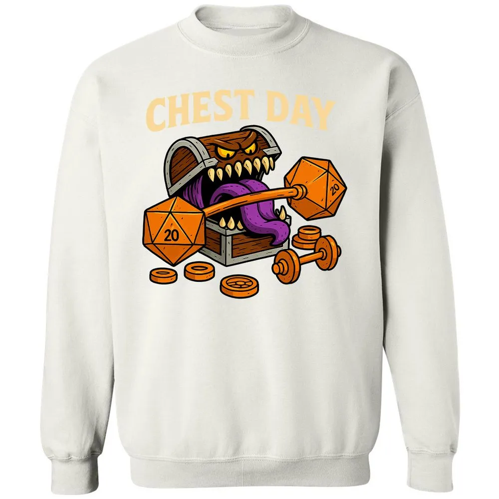 Chest Day Classic Unisex Sweatshirt - White - 12