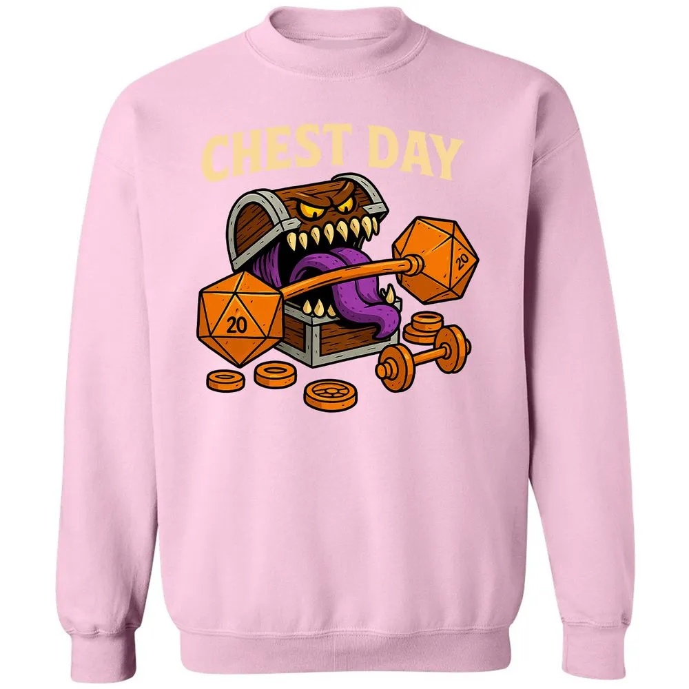 Chest Day Classic Unisex Sweatshirt - Light Pink - 3