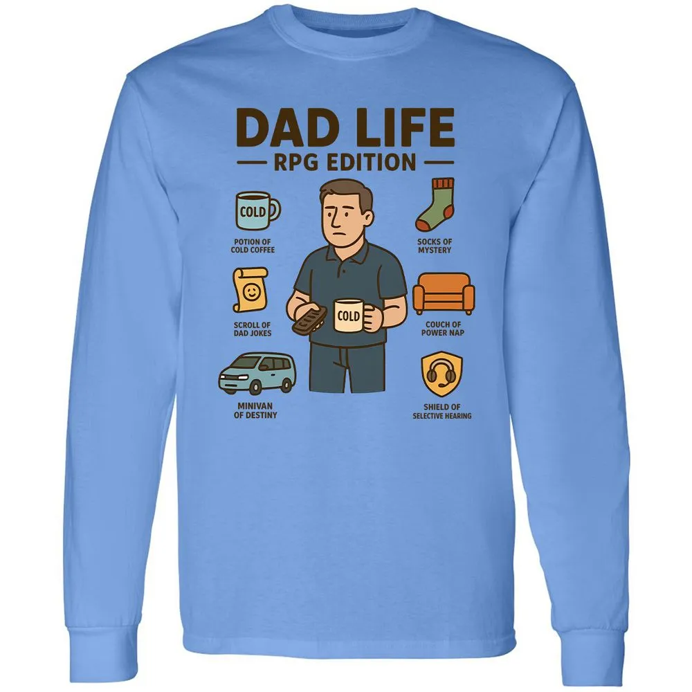 Dad Life RPG Edition Long Sleeve T-Shirt - Carolina Blue - 2