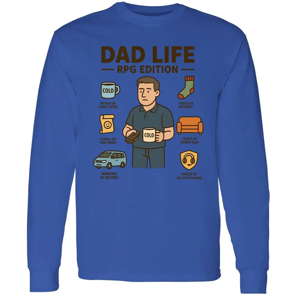 Dad Life RPG Edition Long Sleeve T-Shirt - Royal - 4