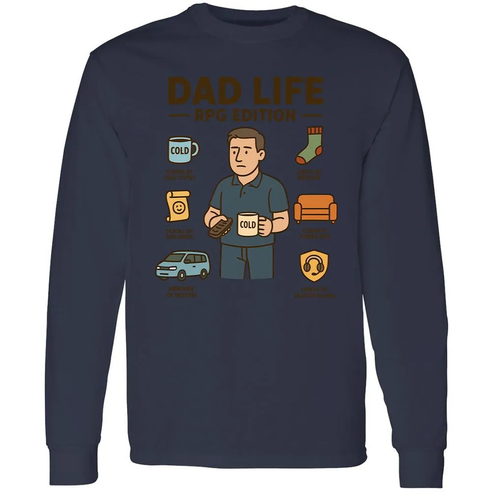 Dad Life RPG Edition Long Sleeve T-Shirt - Navy - 12
