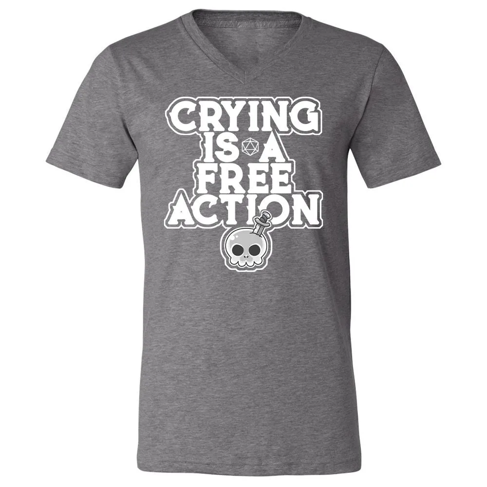 Crying Is A Free Action Unisex V-Neck T-Shirt - Deep Heather - 13