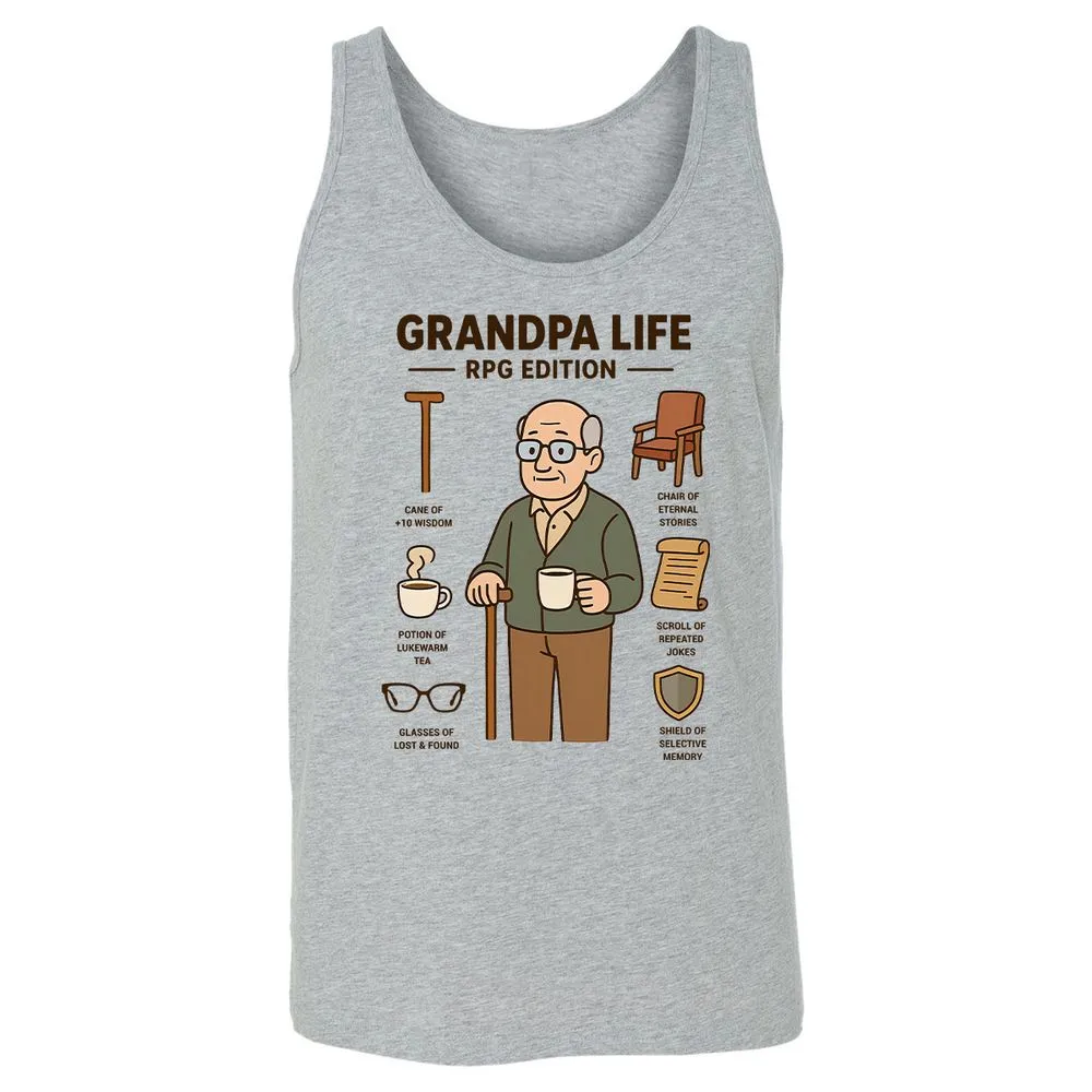 Grandpa Life RPG Edition Unisex Jersey Tank - Athletic Heather - 4
