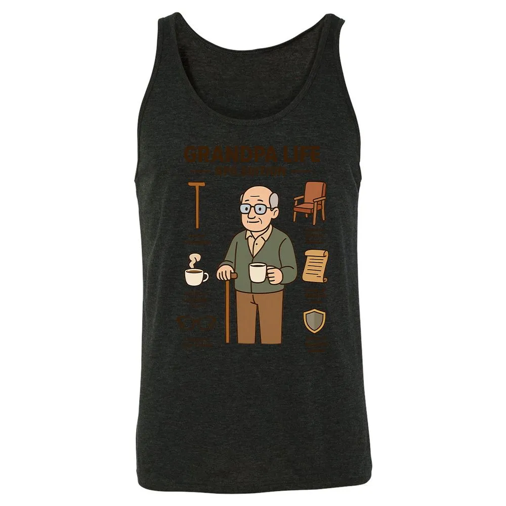 Grandpa Life RPG Edition Unisex Jersey Tank - Charcoal Black Triblend - 5