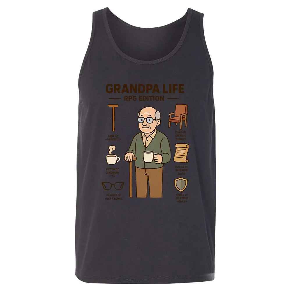 Grandpa Life RPG Edition Unisex Jersey Tank - Dark Grey - 7
