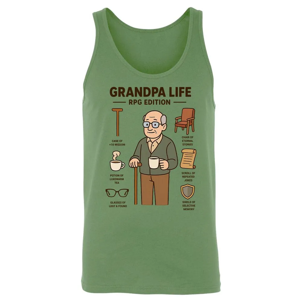 Grandpa Life RPG Edition Unisex Jersey Tank - Leaf - 10