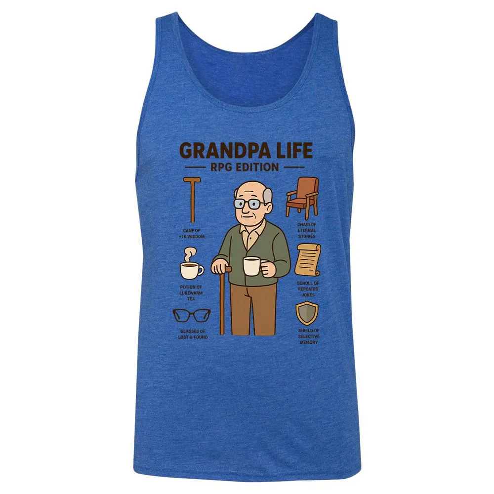 Grandpa Life RPG Edition Unisex Jersey Tank - True Royal Triblend - 12