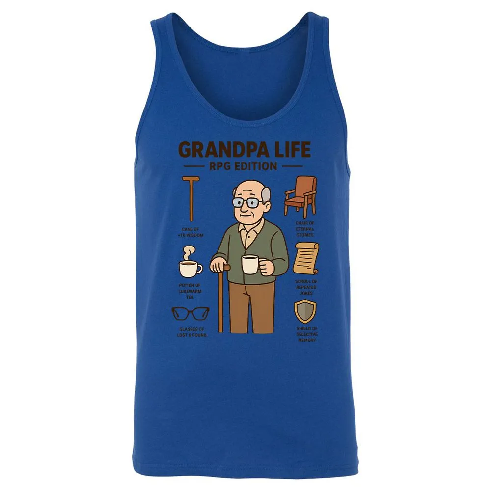 Grandpa Life RPG Edition Unisex Jersey Tank - True Royal - 13