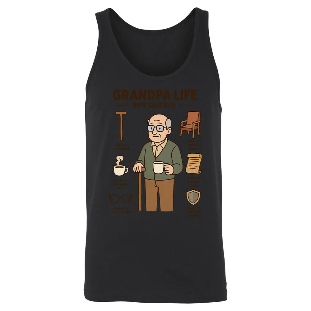 Grandpa Life RPG Edition Unisex Jersey Tank - Black - 14