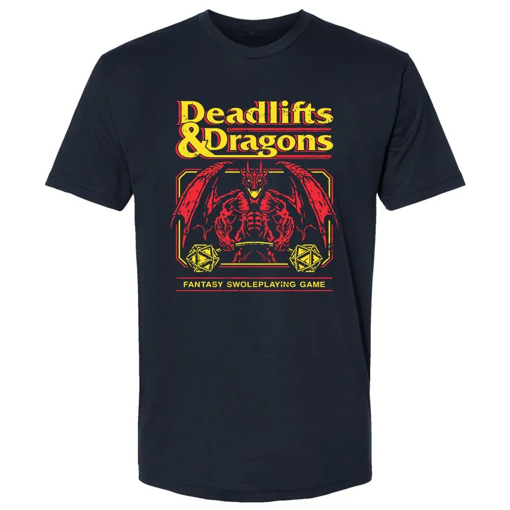 Deadlifts And Dragons Premium Unisex T-Shirt - Midnight Navy - 2
