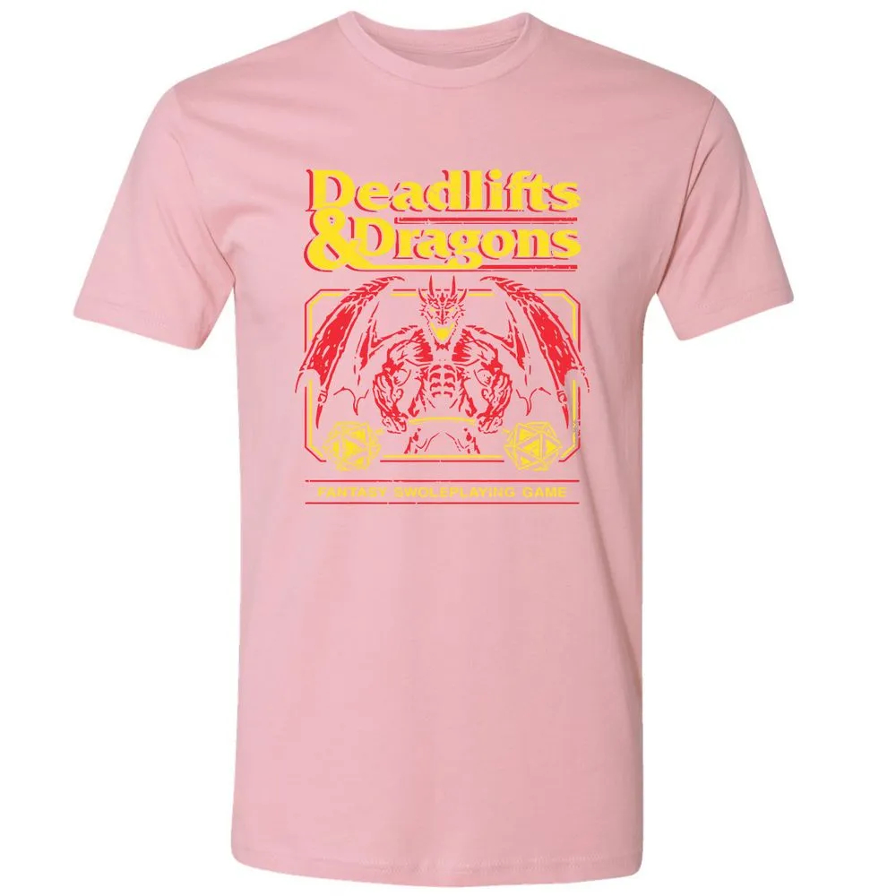 Deadlifts And Dragons Premium Unisex T-Shirt - Light Pink - 3