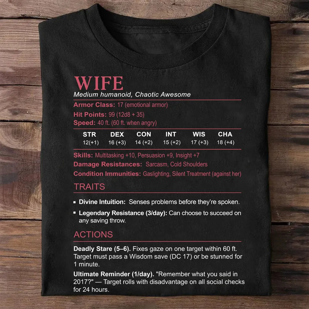 Wife Stats Classic Unisex T-Shirt - 1