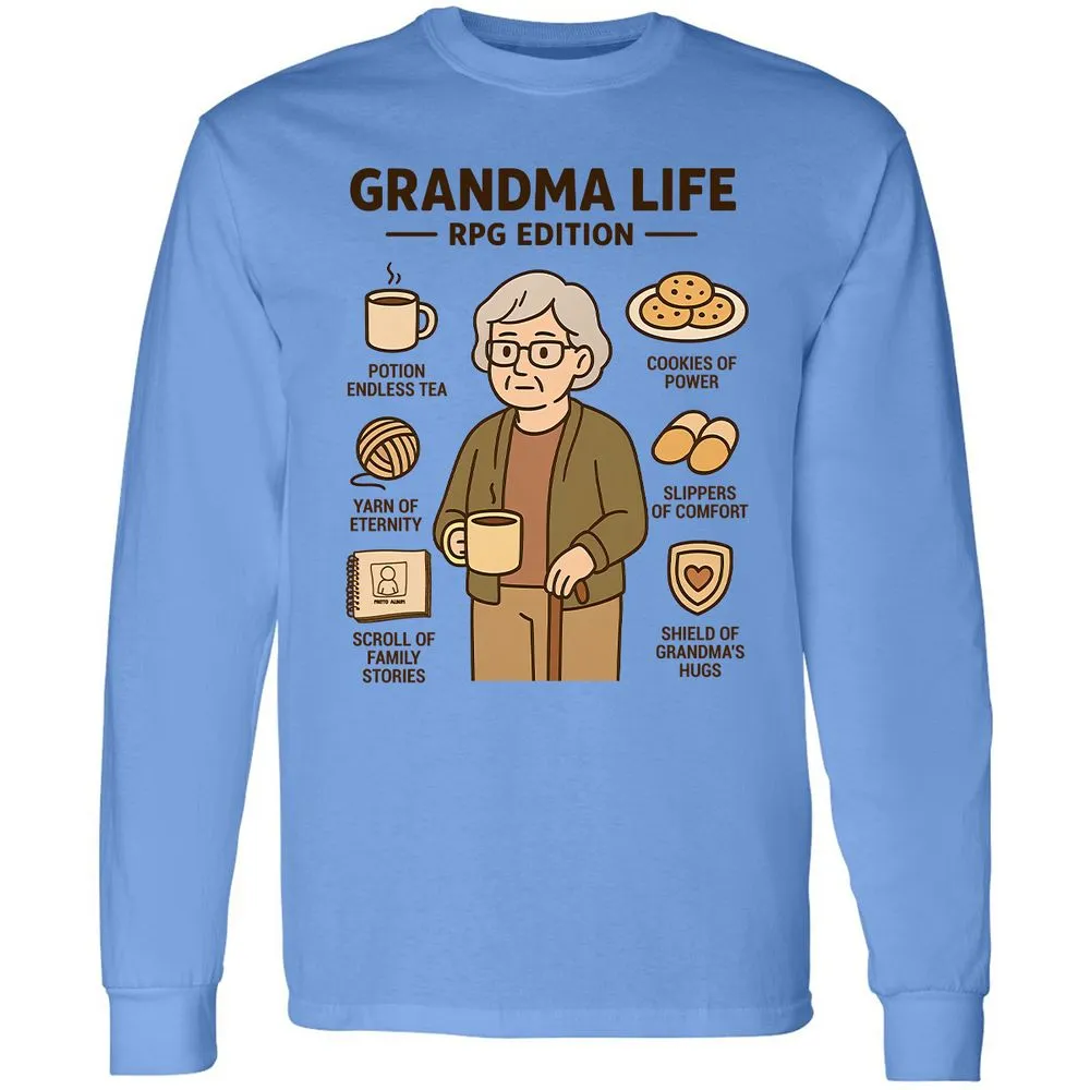 Grandma Life RPG Edition Long Sleeve T-Shirt - Carolina Blue - 2