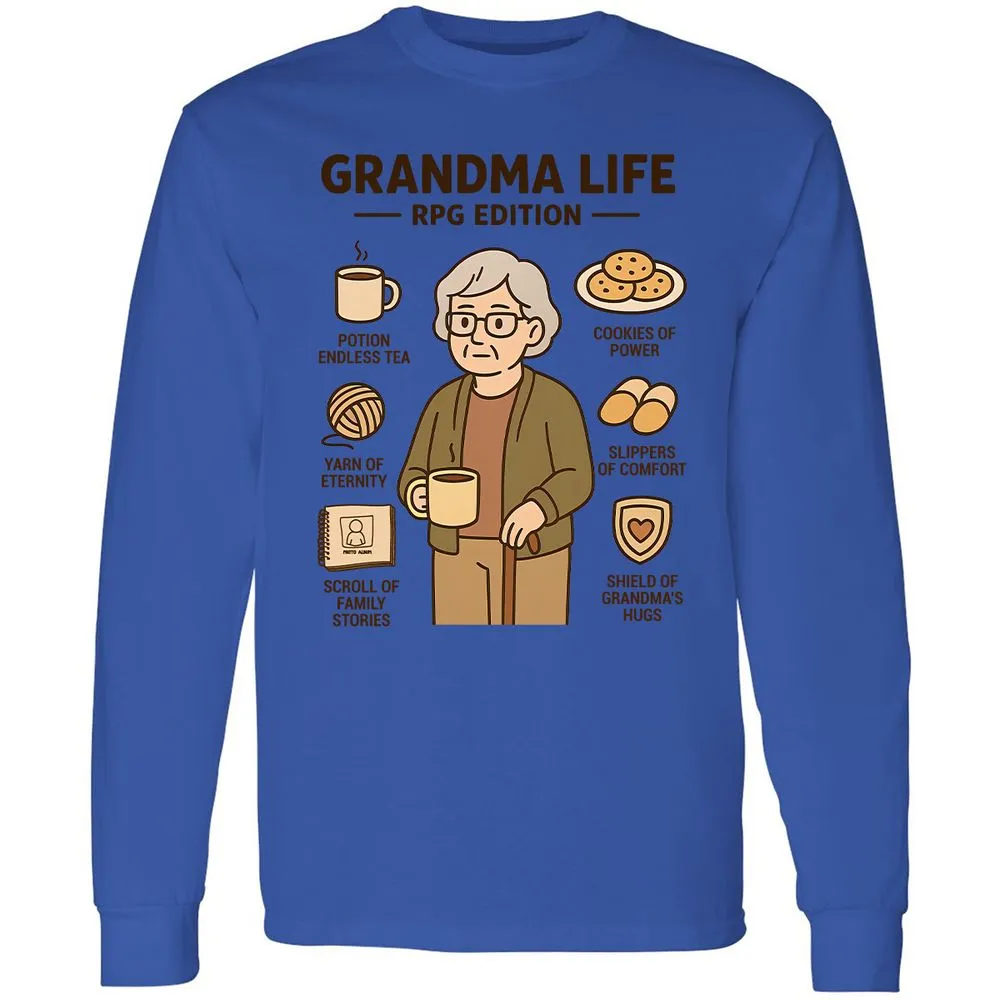 Grandma Life RPG Edition Long Sleeve T-Shirt - Royal - 4
