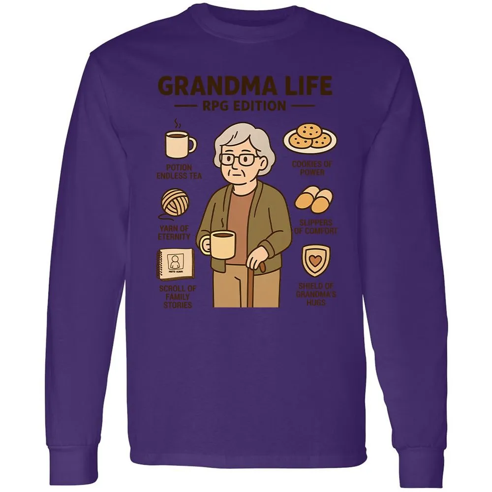 Grandma Life RPG Edition Long Sleeve T-Shirt - Purple - 13