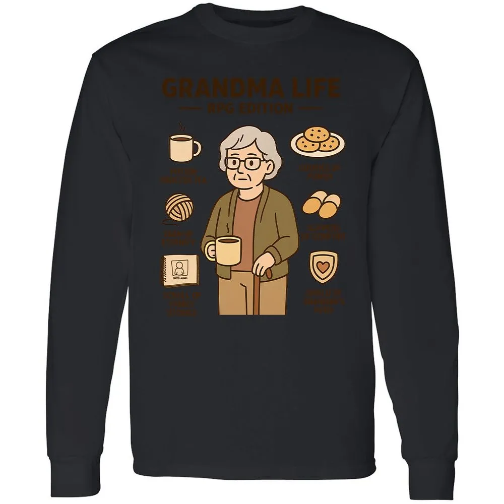 Grandma Life RPG Edition Long Sleeve T-Shirt - Black - 16