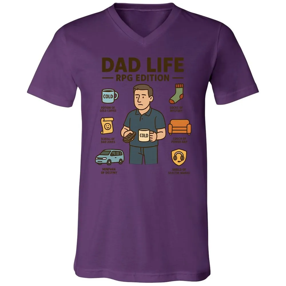 Dad Life RPG Edition Unisex V-Neck T-Shirt - Team Purple - 2