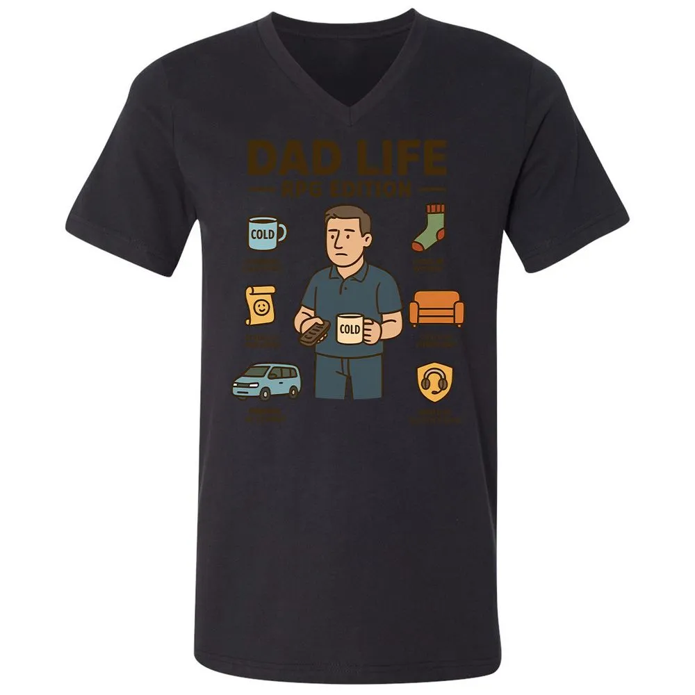 Dad Life RPG Edition Unisex V-Neck T-Shirt - Black - 16