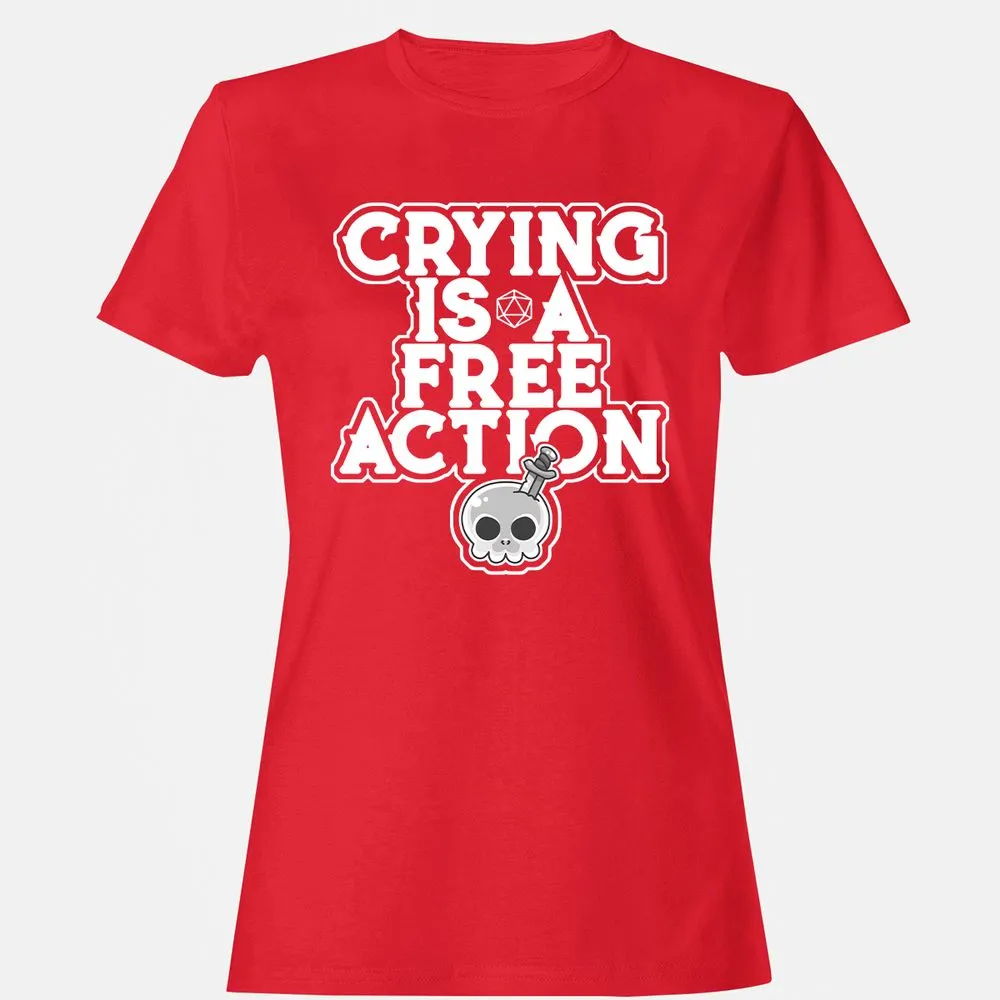 Crying Is A Free Action Women's T-Shirt - Red - 13