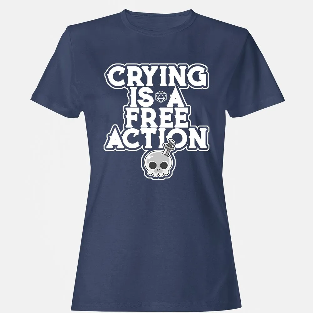 Crying Is A Free Action Women's T-Shirt - Navy - 10