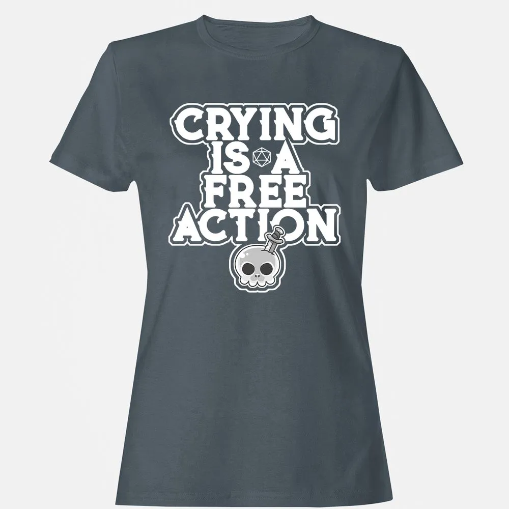 Crying Is A Free Action Women's T-Shirt - Charcoal - 3