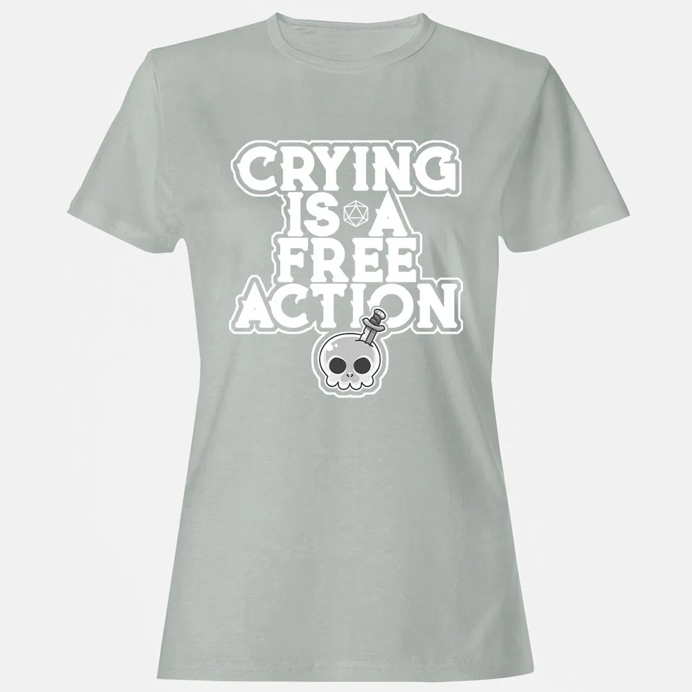 Crying Is A Free Action Women's T-Shirt - Ash - 2