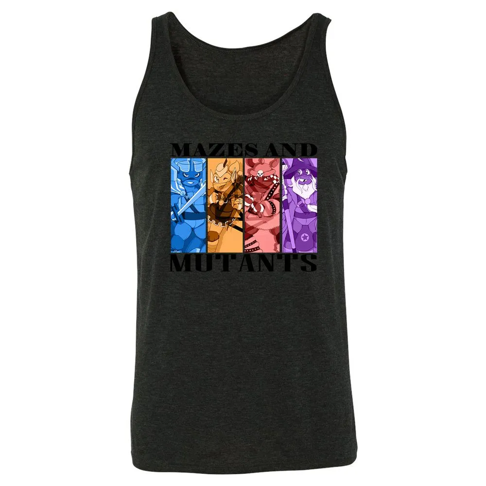 Mazes & Mutants Unisex Jersey Tank - Charcoal Black Triblend - 5