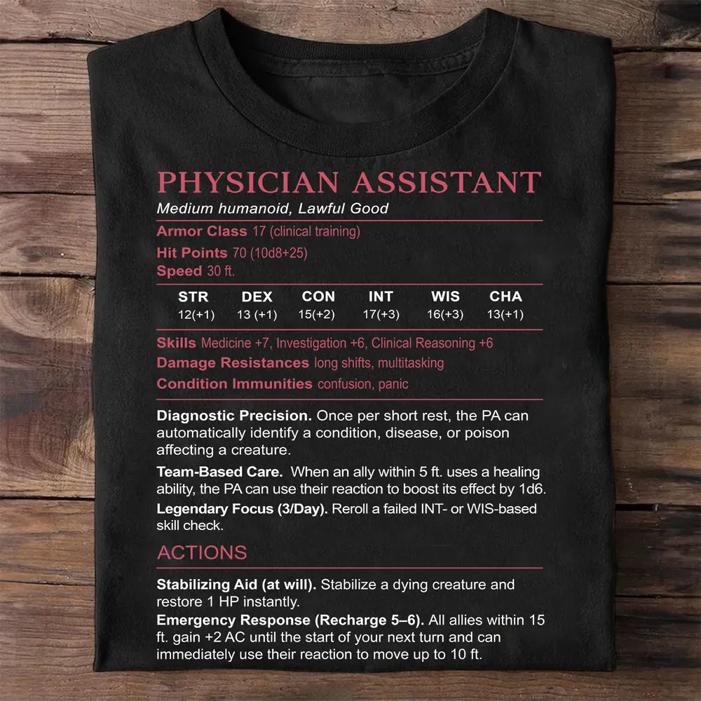 PHYSICIAN ASSISTANT Stats Classic Unisex T-Shirt - 1