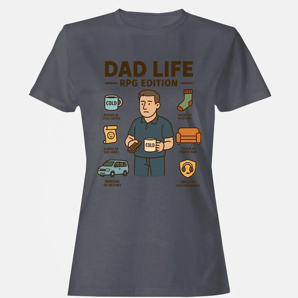 Dad Life RPG Edition Women's T-Shirt - Dark Heather - 5