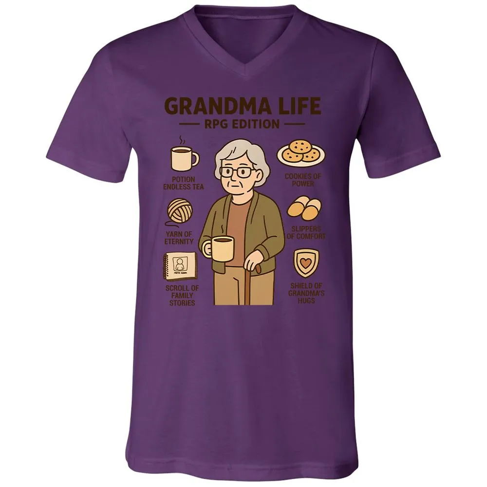 Grandma Life RPG Edition Unisex V-Neck T-Shirt - Team Purple - 2