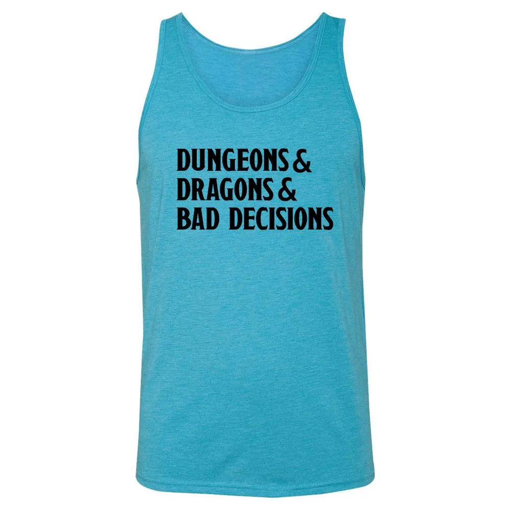 Bad Decisions Unisex Jersey Tank - Aqua Triblend - 3