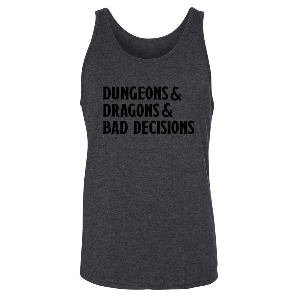 Bad Decisions Unisex Jersey Tank - Dark Grey Heather - 6