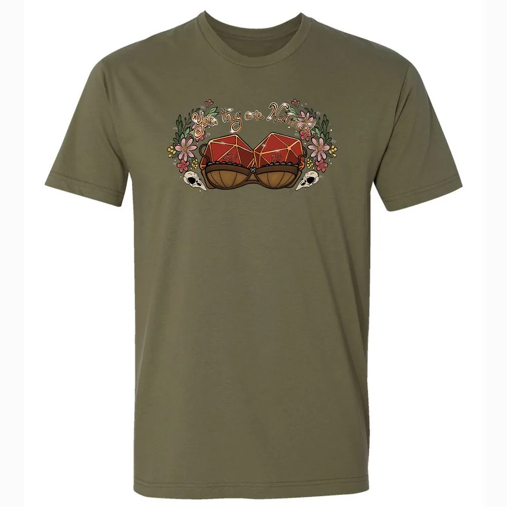 Yes They're Natural Premium Unisex T-Shirt - Military Green - 5