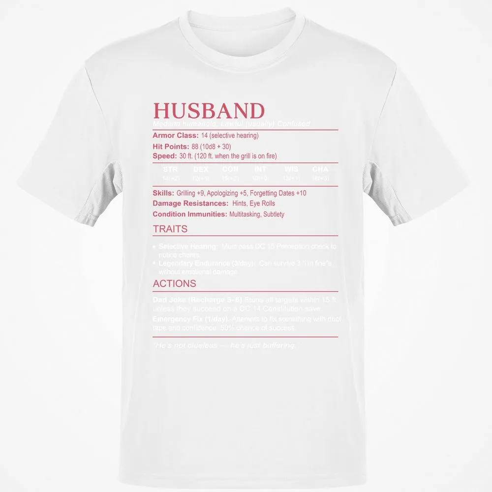 Husband Stats Classic Unisex T-Shirt - White - 12