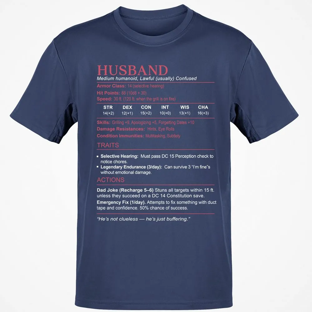 Husband Stats Classic Unisex T-Shirt - Navy - 7